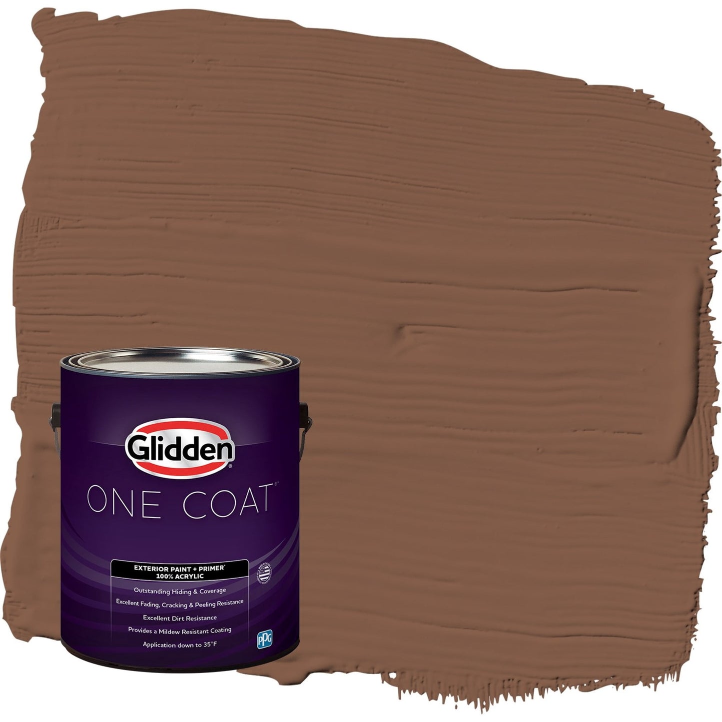 Glidden One Coat Spiced Cinnamon / Beige Flat Exterior Paint with Primer, 1 Gallon