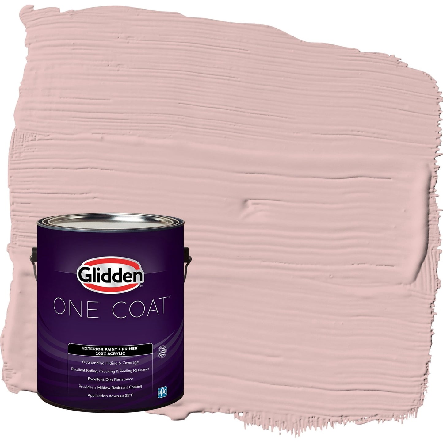 Glidden One Coat Strawflower / Pink Semi-Gloss Exterior Paint with Primer, 1 Gallon