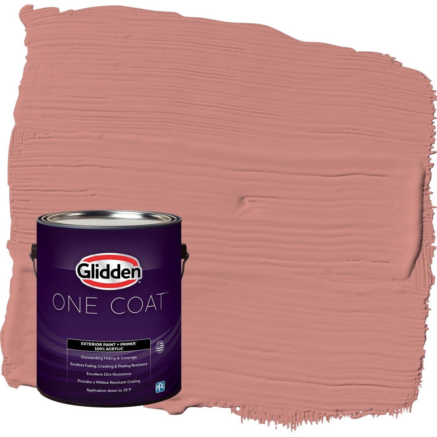 Glidden One Coat Sunstone / Orange Flat Exterior Paint with Primer, 1 Gallon