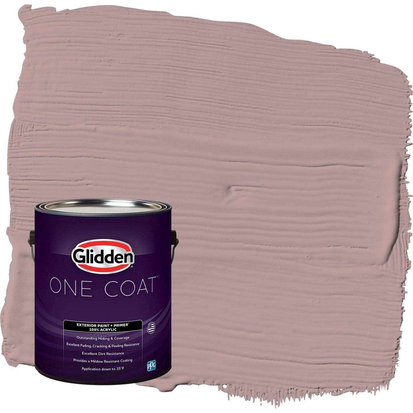 Glidden One Coat Tawny Mushroom / Pink Satin Exterior Paint with Primer, 1 Gallon