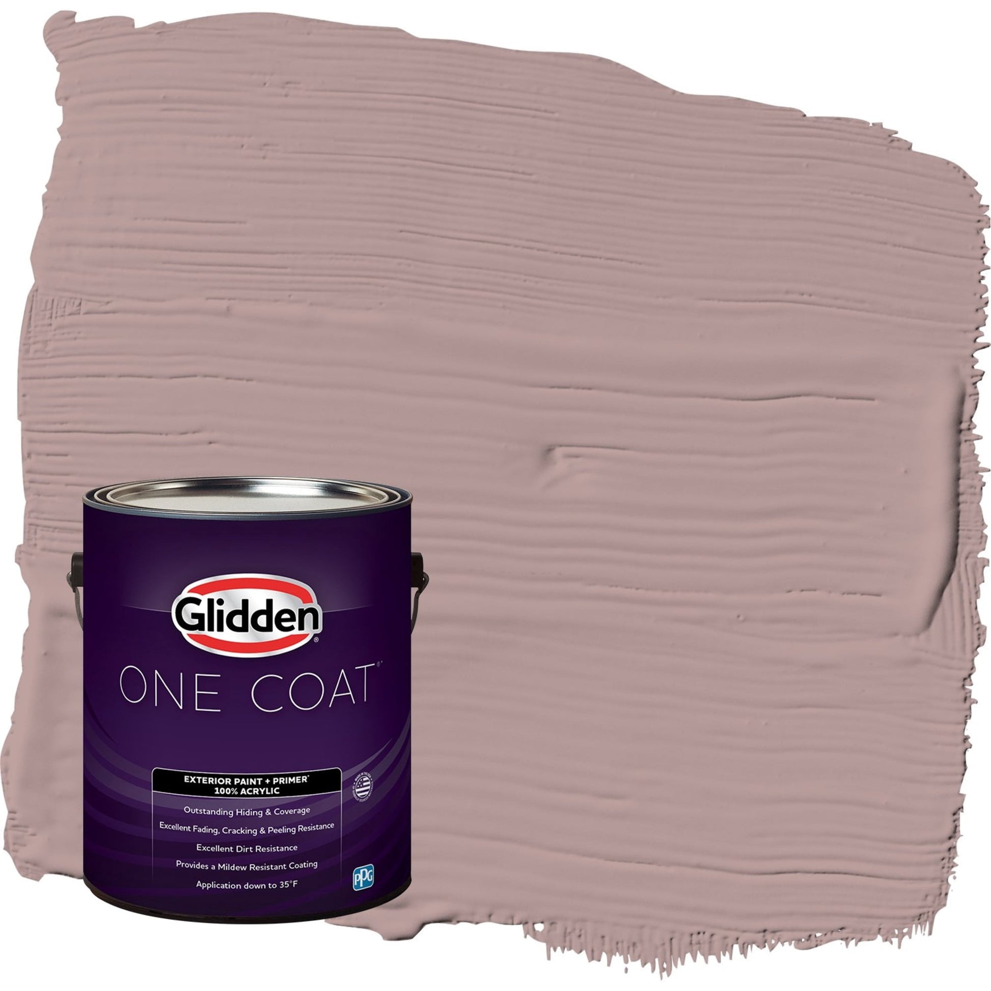 Glidden One Coat Tawny Mushroom / Pink Satin Exterior Paint with Primer, 1 Gallon