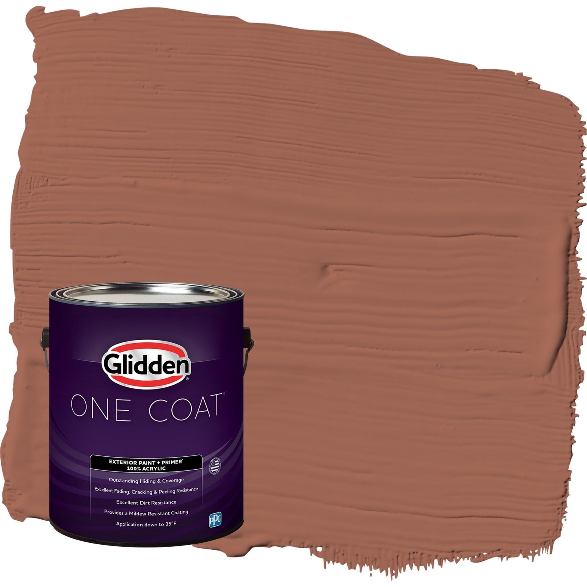Glidden One Coat Warm Up / Orange Satin Exterior Paint with Primer, 1 Gallon