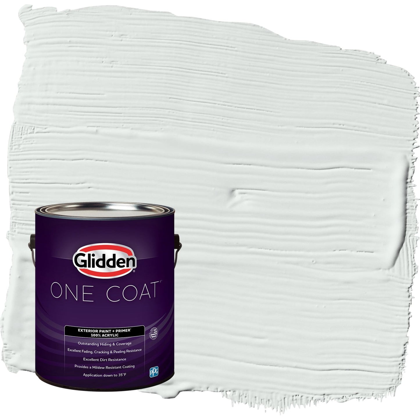 Glidden One Coat Icy Bay / Off-White Satin Exterior Paint with Primer, 1 Gallon