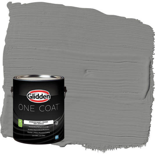 Glidden One Coat Downpour / Grey Eggshell Interior Paint with Primer, 1 Gallon