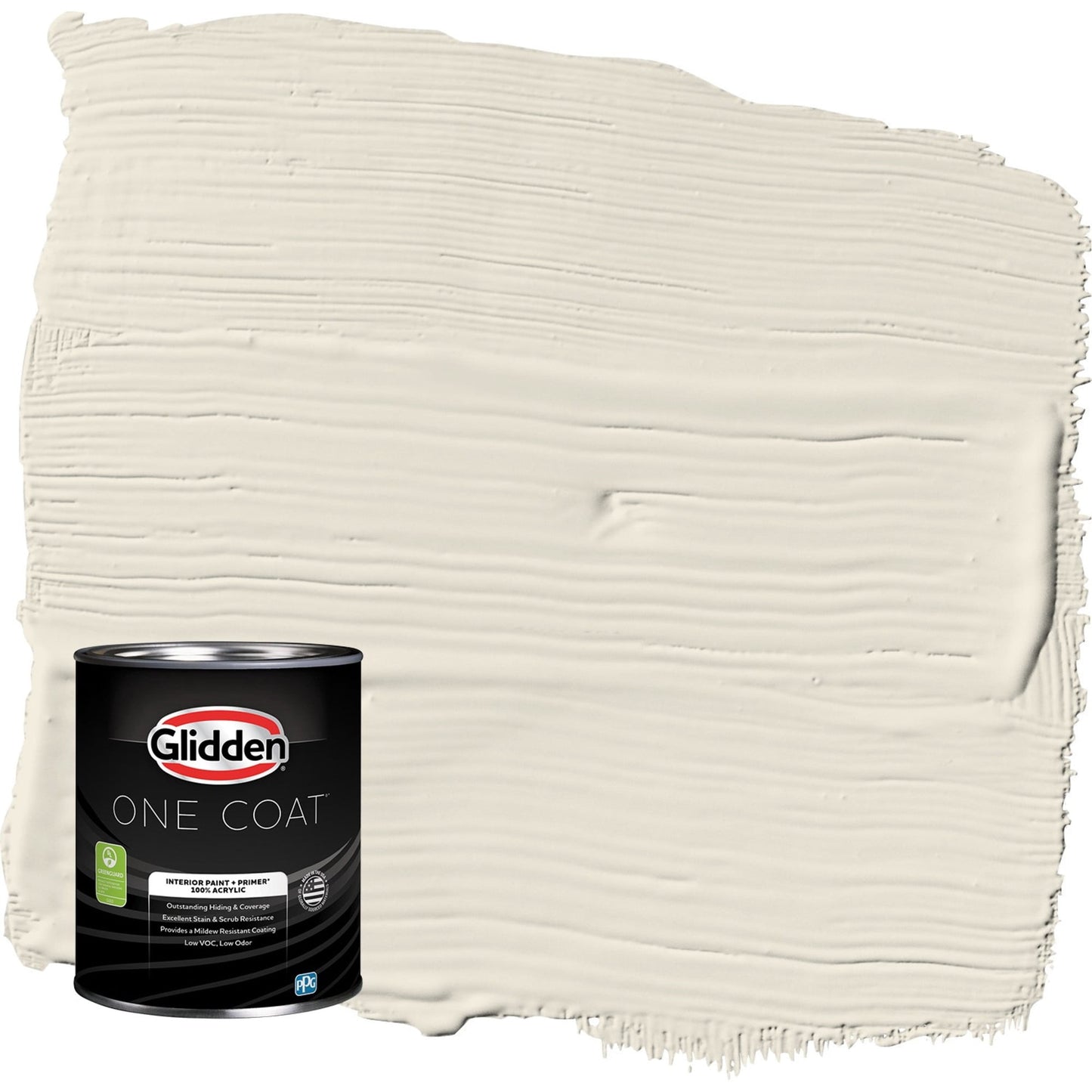 Glidden One Coat Focus / Off White Flat Interior Paint with Primer, 1 Quart