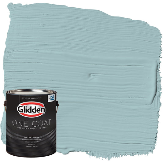 Glidden One Coat Interior Paint + Primer Lazy River / Blue, Semi-Gloss, 1 Gallon