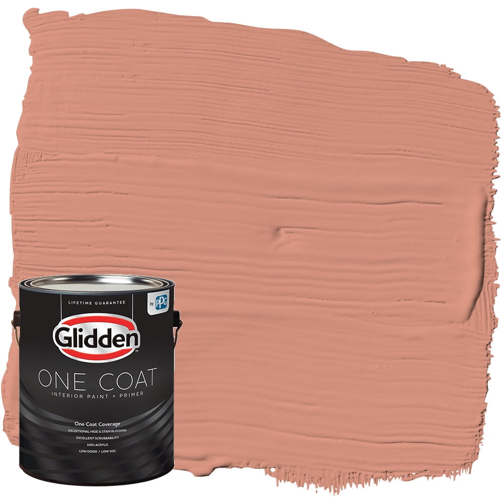 Glidden One Coat Interior Paint + Primer Orange Essential / Orange, Eggshell, 1 Gallon