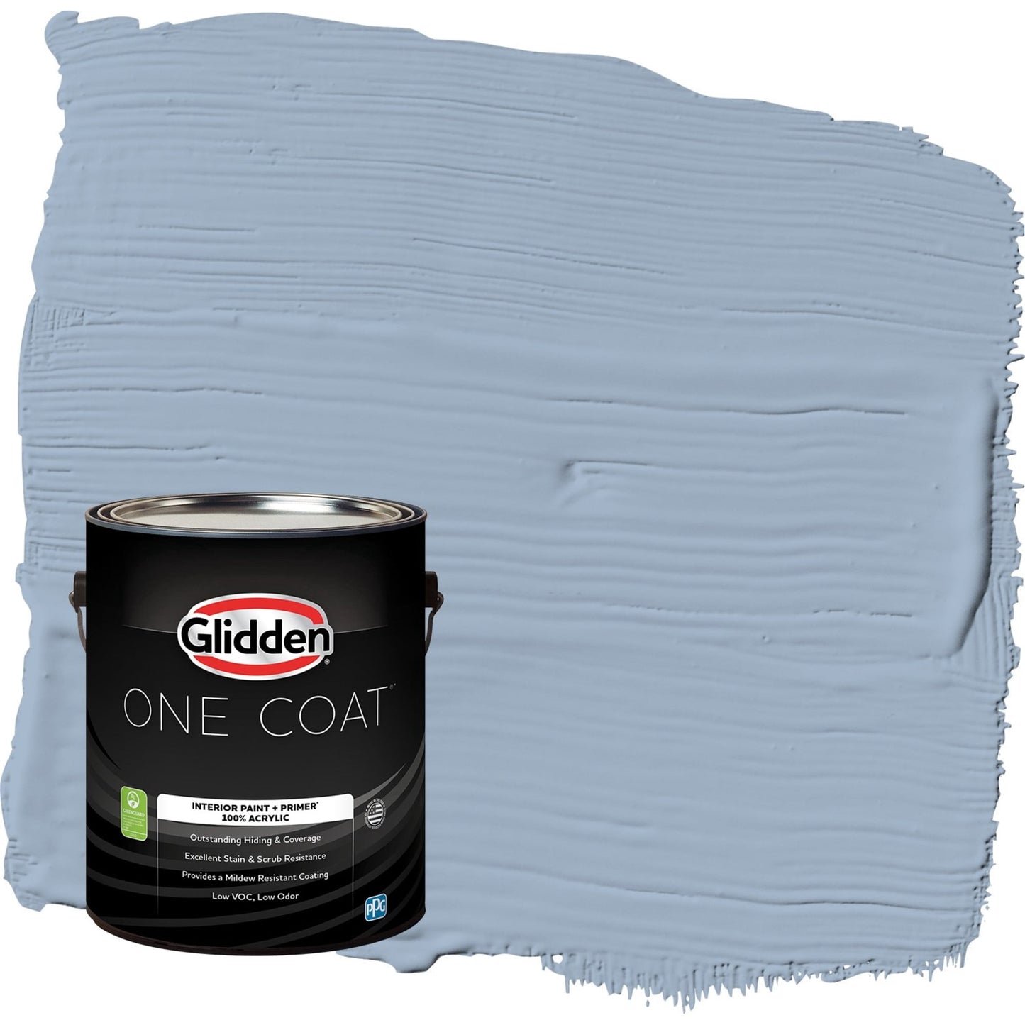 Glidden One Coat Sterling Silver / Blue Semi-Gloss Interior Paint with Primer, 1 Gallon