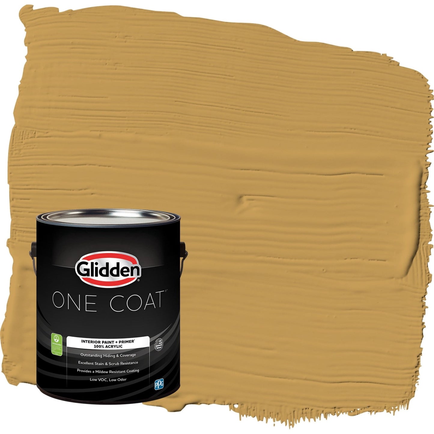 Glidden One Coat Amaretto Sours / Yellow Flat Interior Paint with Primer, 1 Gallon