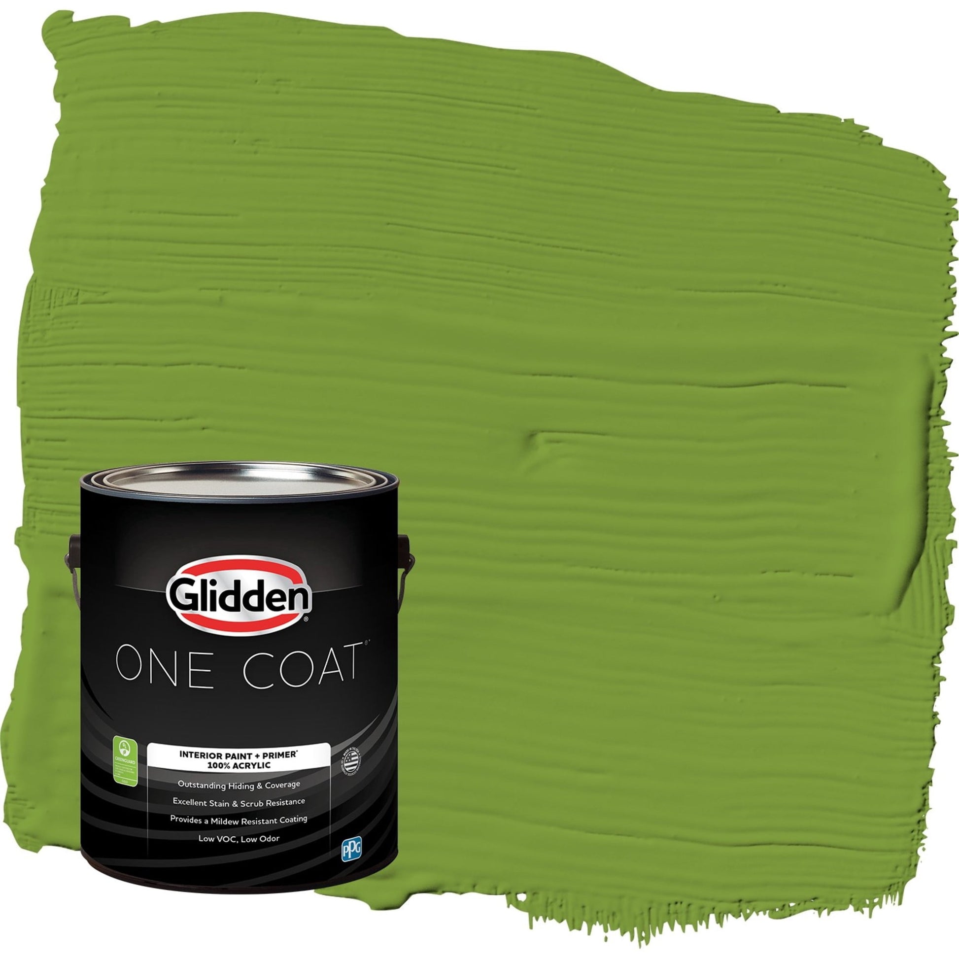 Glidden One Coat Antique Moss / Green Flat Interior Paint with Primer, 1 Gallon
