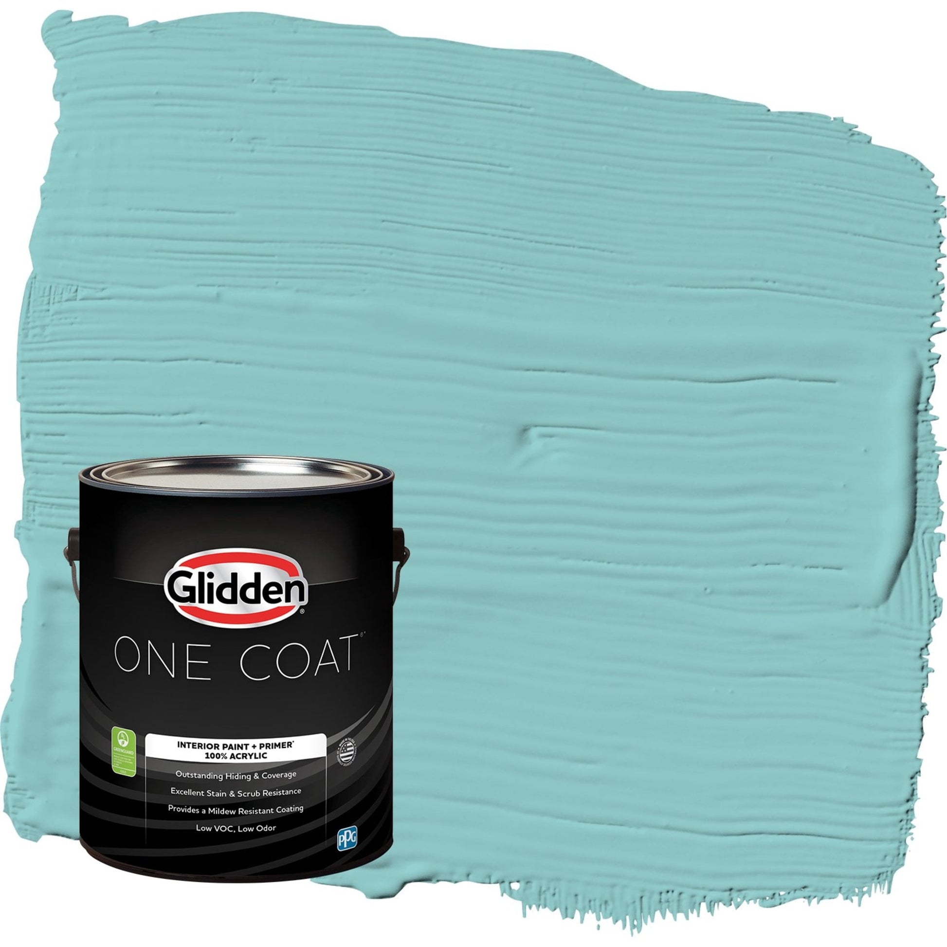 Glidden One Coat Aqua Fiesta / Blue Flat Interior Paint with Primer, 1 Gallon