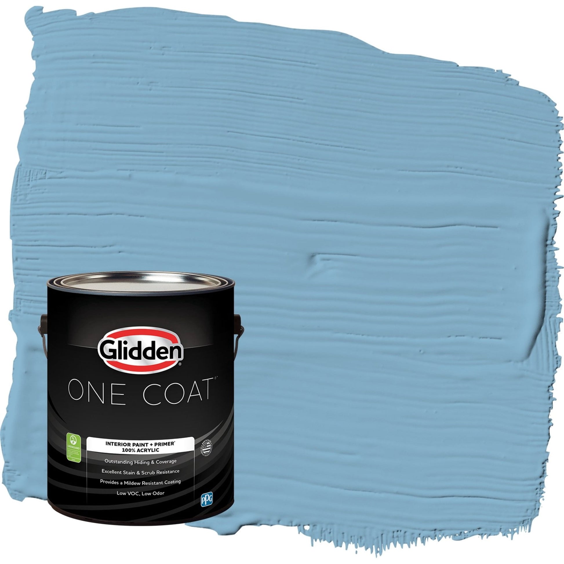 Glidden One Coat Arabella / Blue Flat Interior Paint with Primer, 1 Gallon