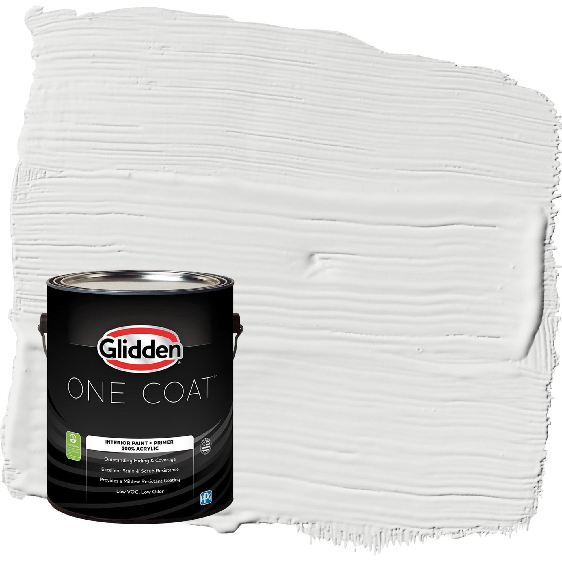 Glidden One Coat Aria / White Flat Interior Paint with Primer, 1 Gallon