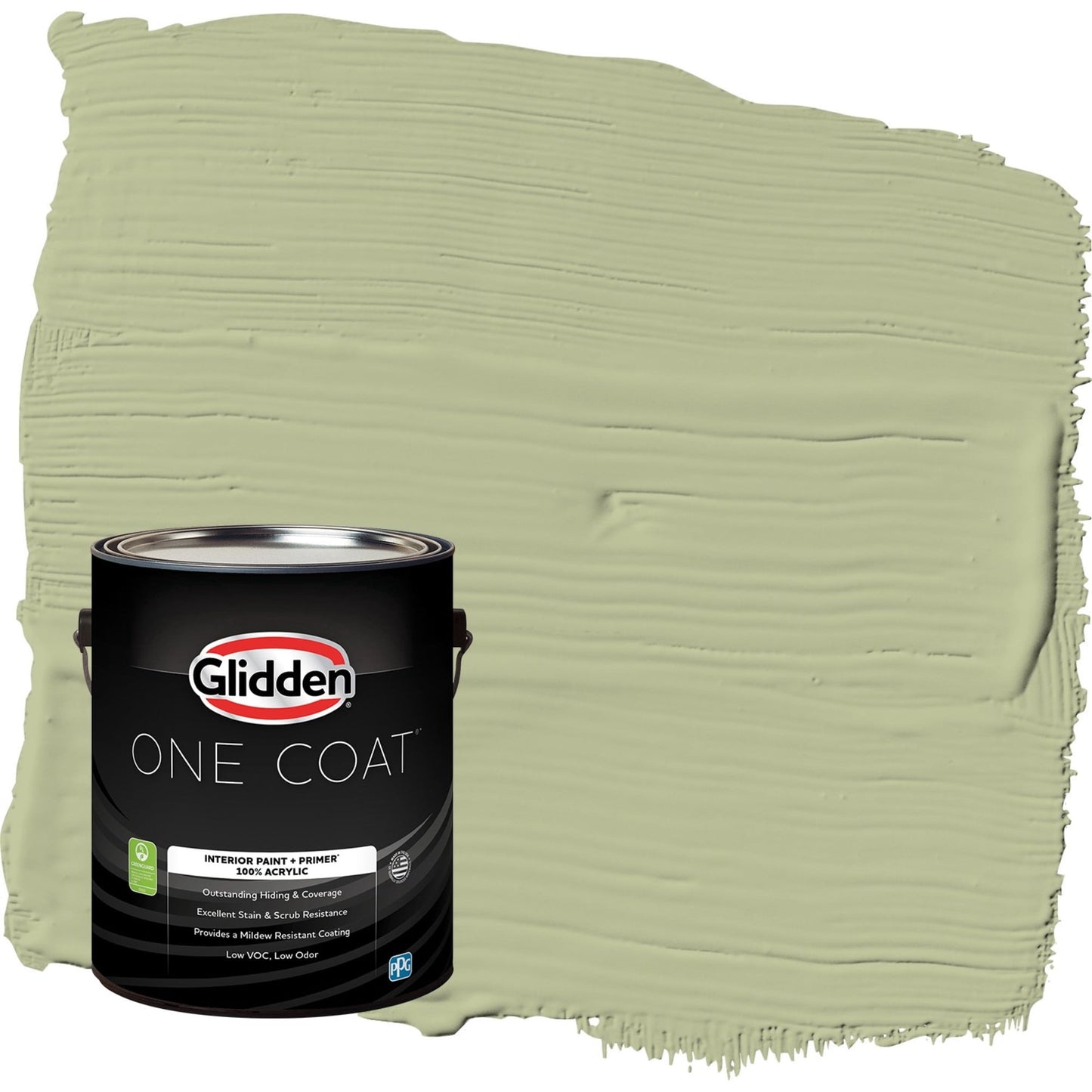 Glidden One Coat Bahia Grass / Green Flat Interior Paint with Primer, 1 Gallon