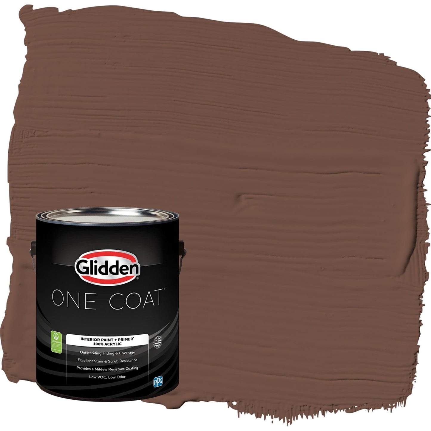 Glidden One Coat Bigfoot / Brown Eggshell Interior Paint with Primer, 1 Gallon
