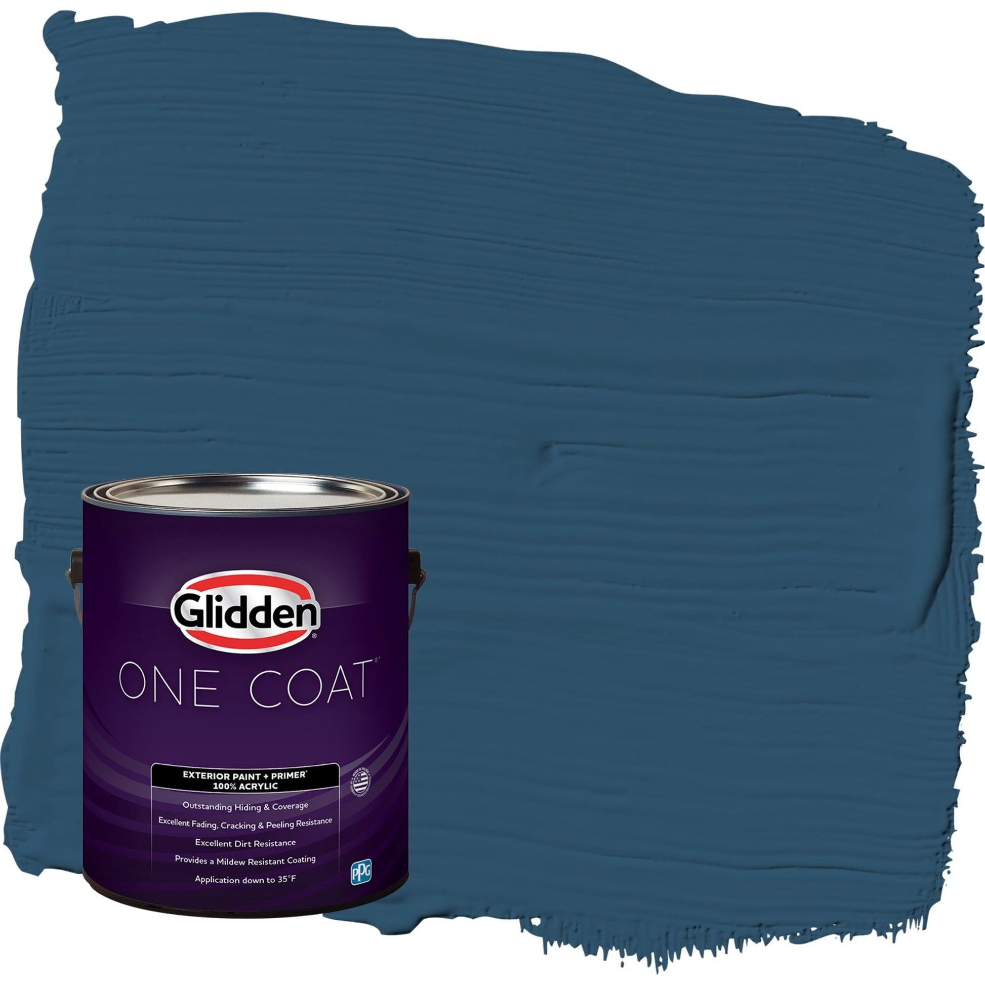 Glidden One Coat Blue Lava / Blue Flat Interior Paint with Primer, 1 Gallon