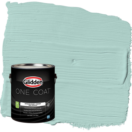 Glidden One Coat Cassiopeia / Green Flat Interior Paint with Primer, 1 Gallon