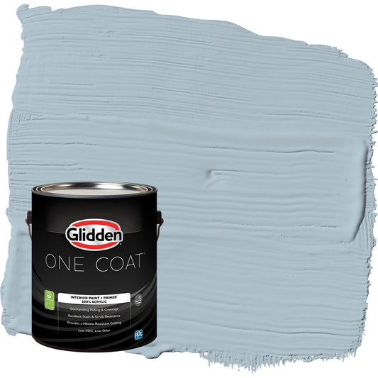 Glidden One Coat Chambray / Blue Flat Interior Paint with Primer, 1 Gallon