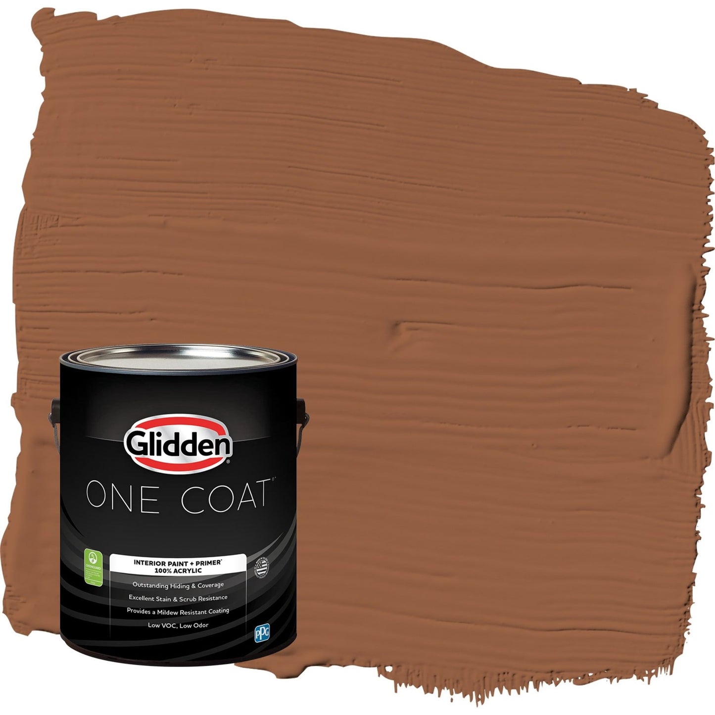 Glidden One Coat Cinnamon Spice / Orange Eggshell Interior Paint with Primer, 1 Gallon