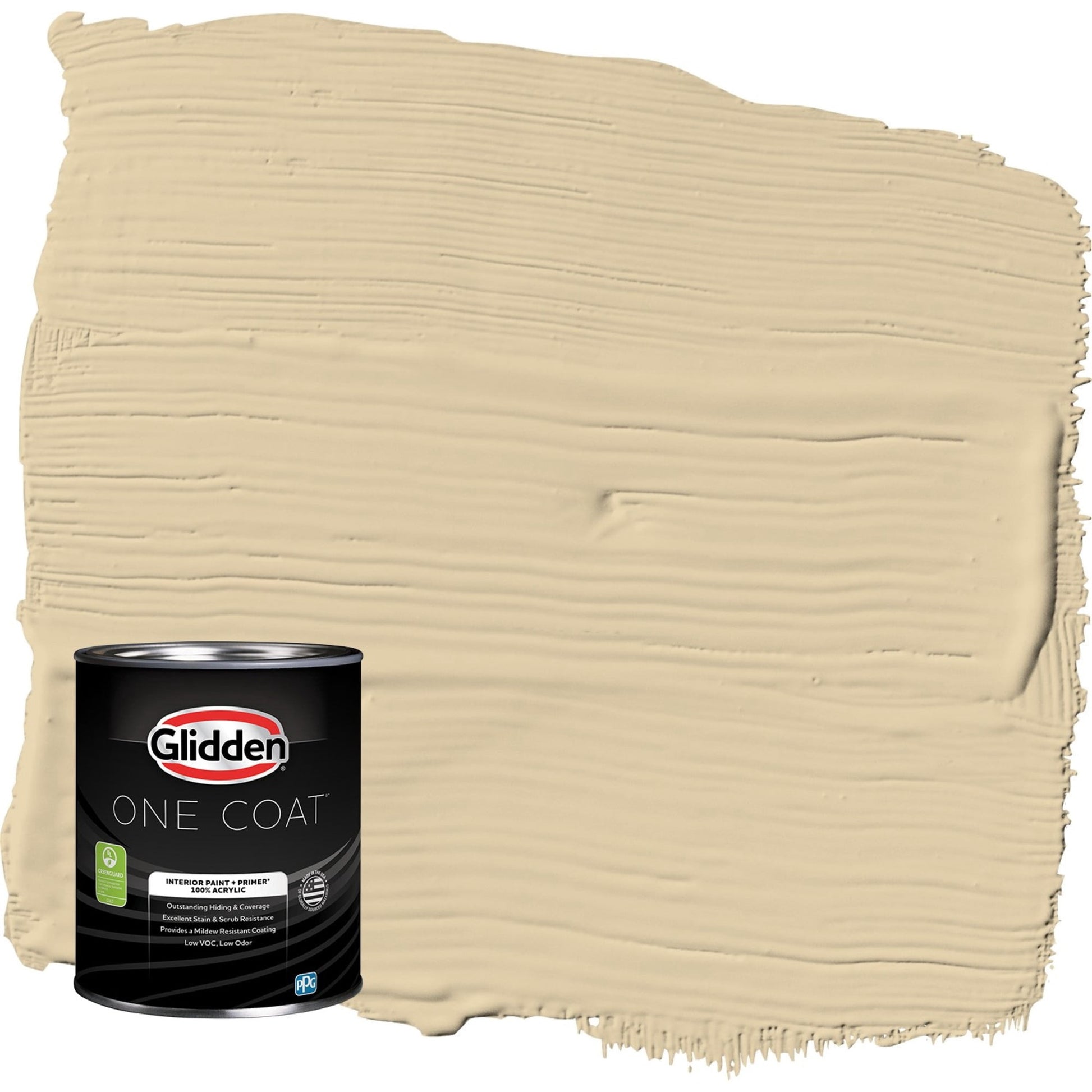 Glidden One Coat Cookie Dough / Beige Eggshell Interior Paint with Primer, 1 Quart