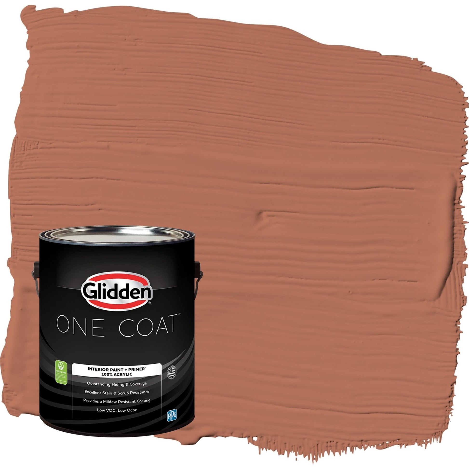 Glidden One Coat Copper Beech / Orange Flat Interior Paint with Primer, 1 Gallon