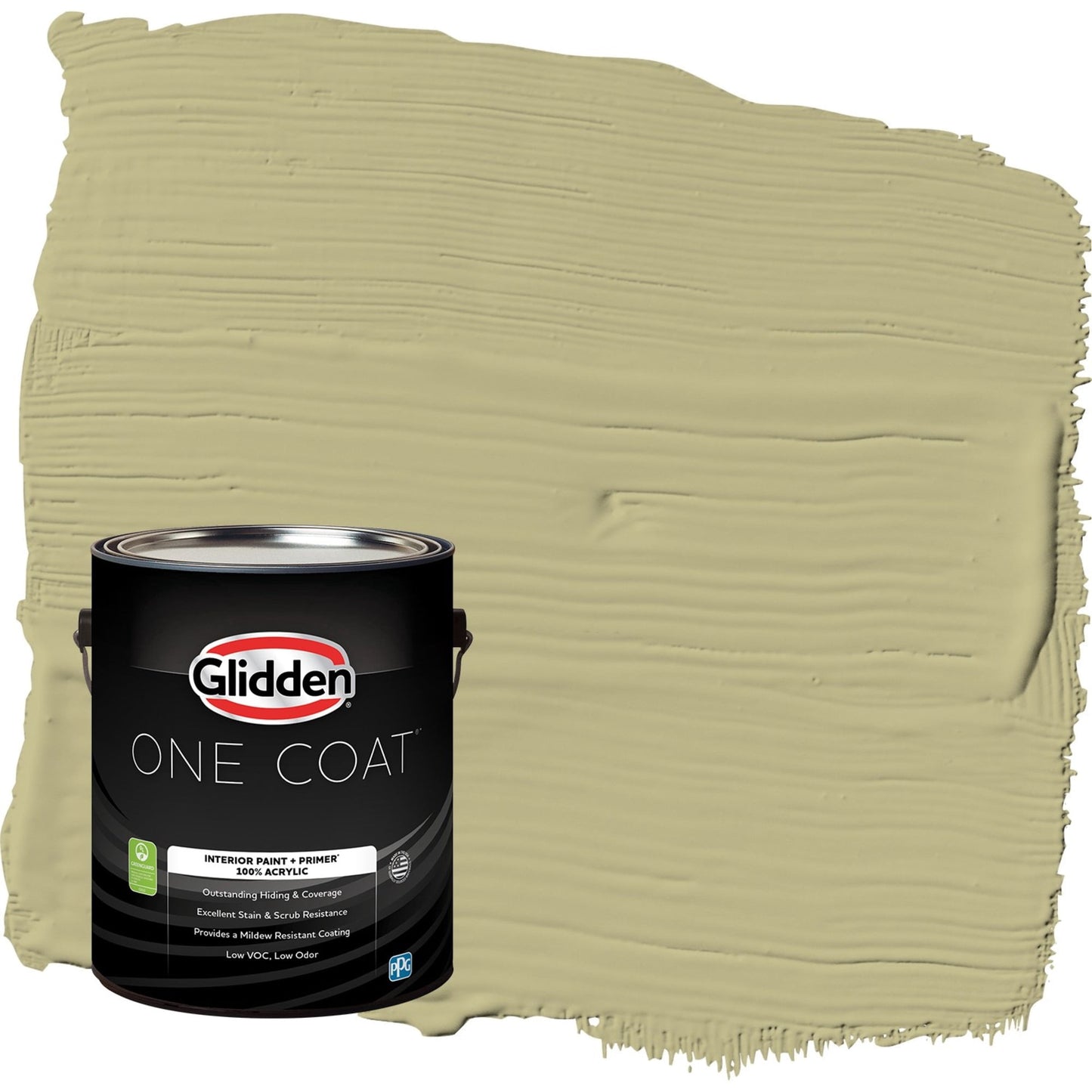 Glidden One Coat Cress Green / Green Eggshell Interior Paint with Primer, 1 Gallon