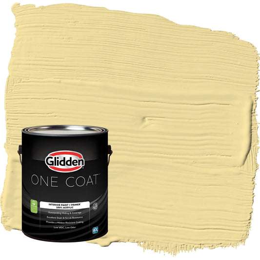 Glidden One Coat Demeter / Yellow Semi-Gloss Interior Paint with Primer, 1 Gallon