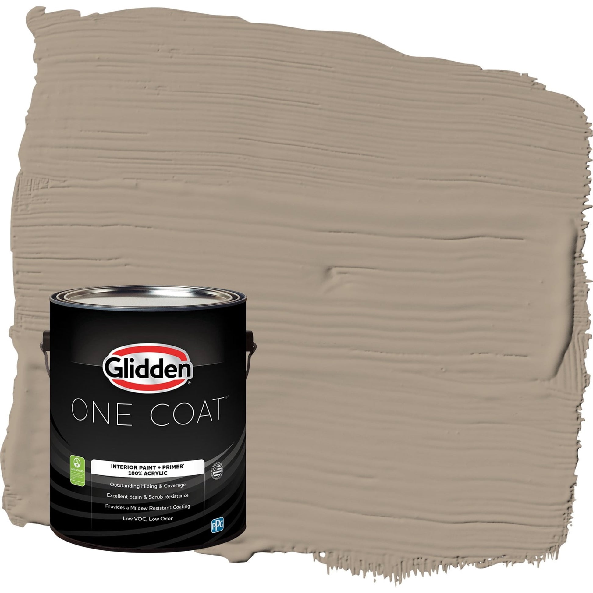 Glidden One Coat Diversion / Gray Semi-Gloss Interior Paint with Primer, 1 Gallon