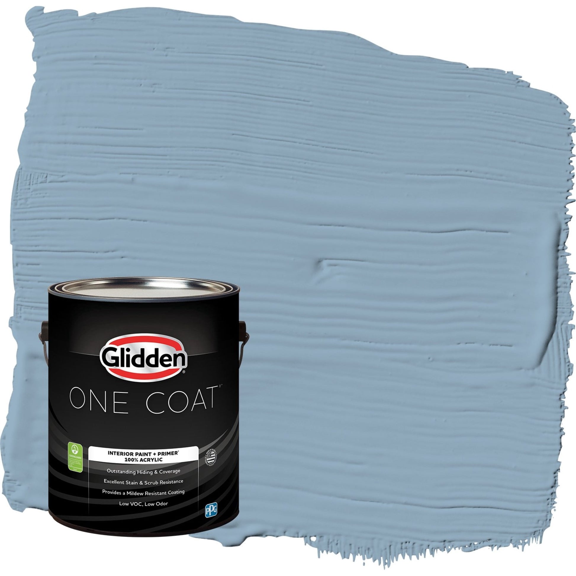Glidden One Coat Dresden Dream / Blue Semi-Gloss Interior Paint with Primer, 1 Gallon