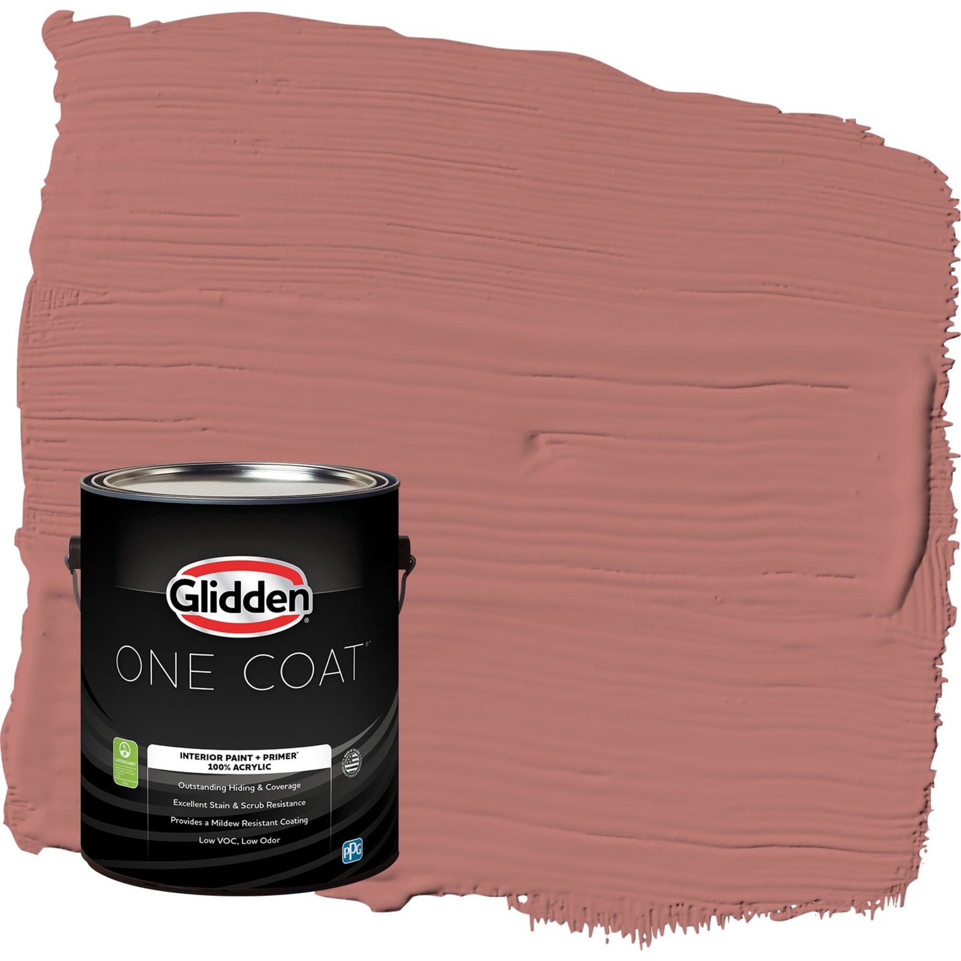 Glidden One Coat Earth Rose / Red Flat Interior Paint with Primer, 1 Gallon