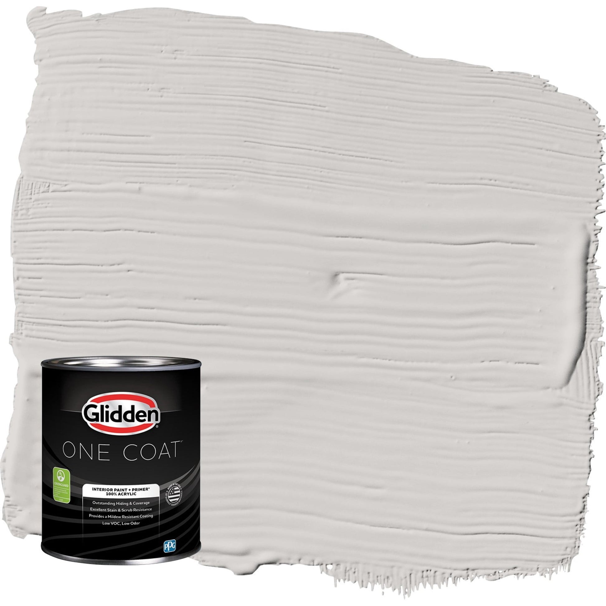 Glidden One Coat Elusion / Grey Flat Interior Paint with Primer, 1 Quart