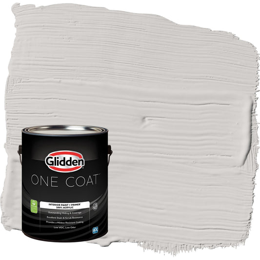 Glidden One Coat Elusion / Grey Semi-Gloss Interior Paint with Primer, 1 Gallon
