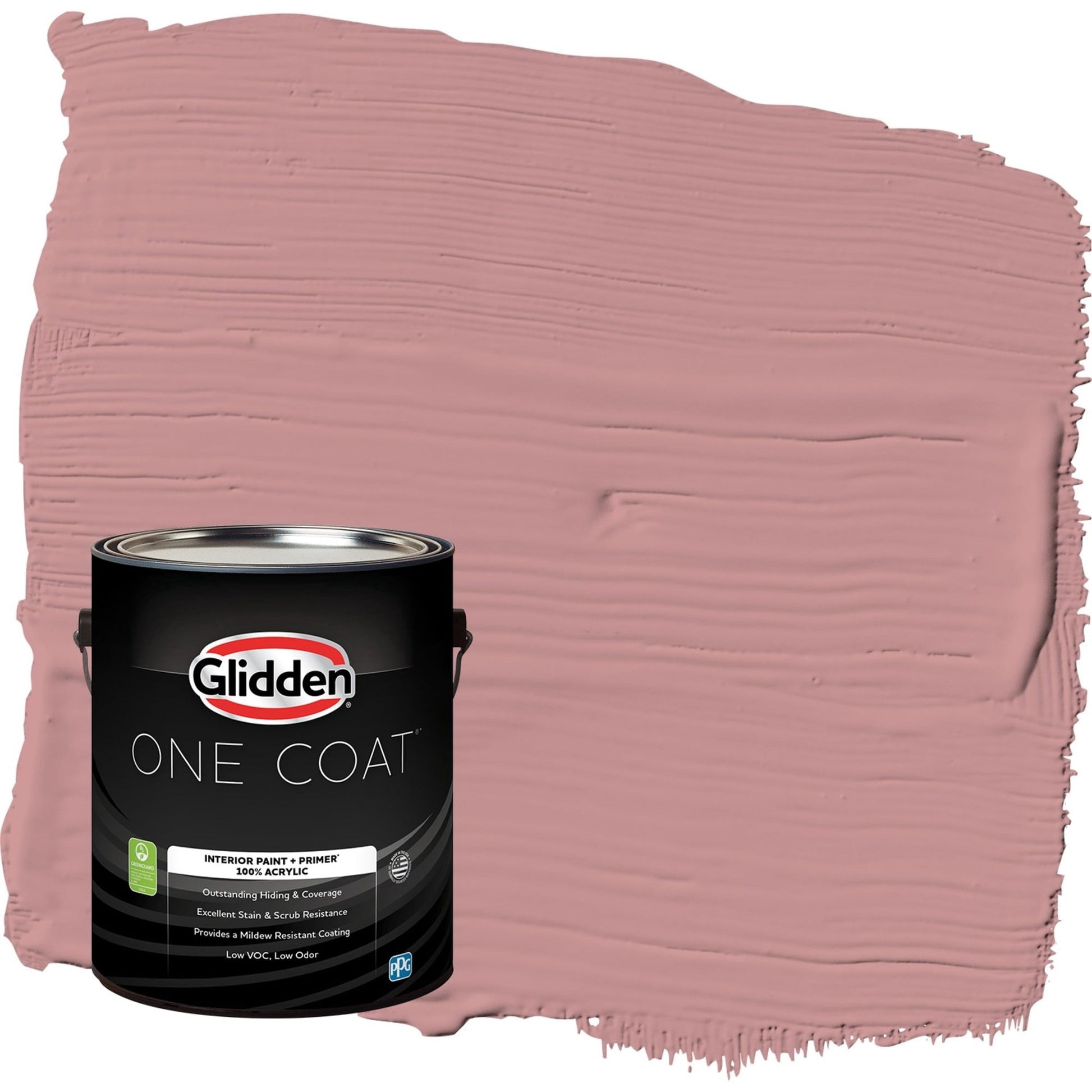 Glidden One Coat Floral Tapestry / Pink Semi-Gloss Interior Paint with Primer, 1 Gallon