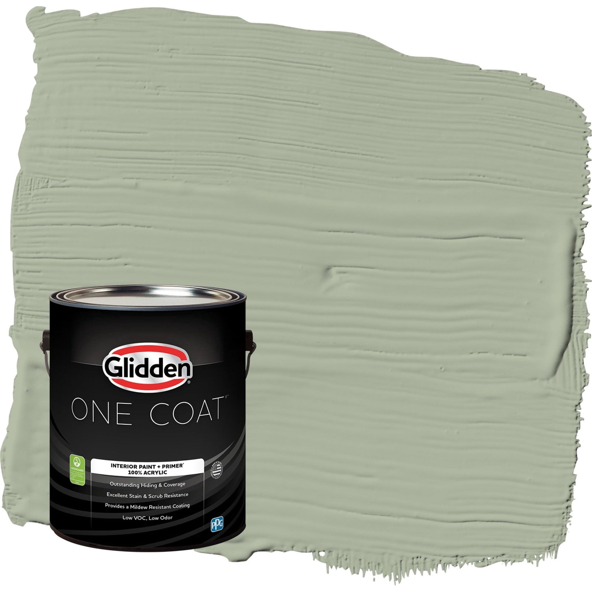 Glidden One Coat Gargoyle / Green Semi-Gloss Interior Paint with Primer, 1 Gallon