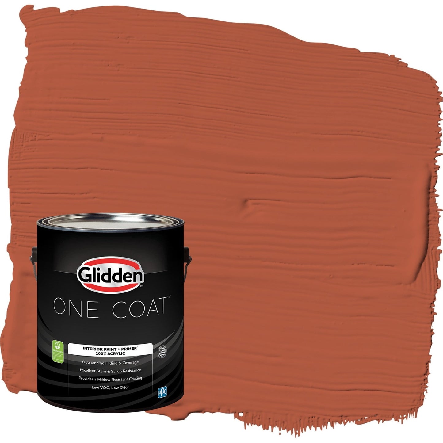 Glidden One Coat Glowing Firelight / Orange Flat Interior Paint with Primer, 1 Gallon