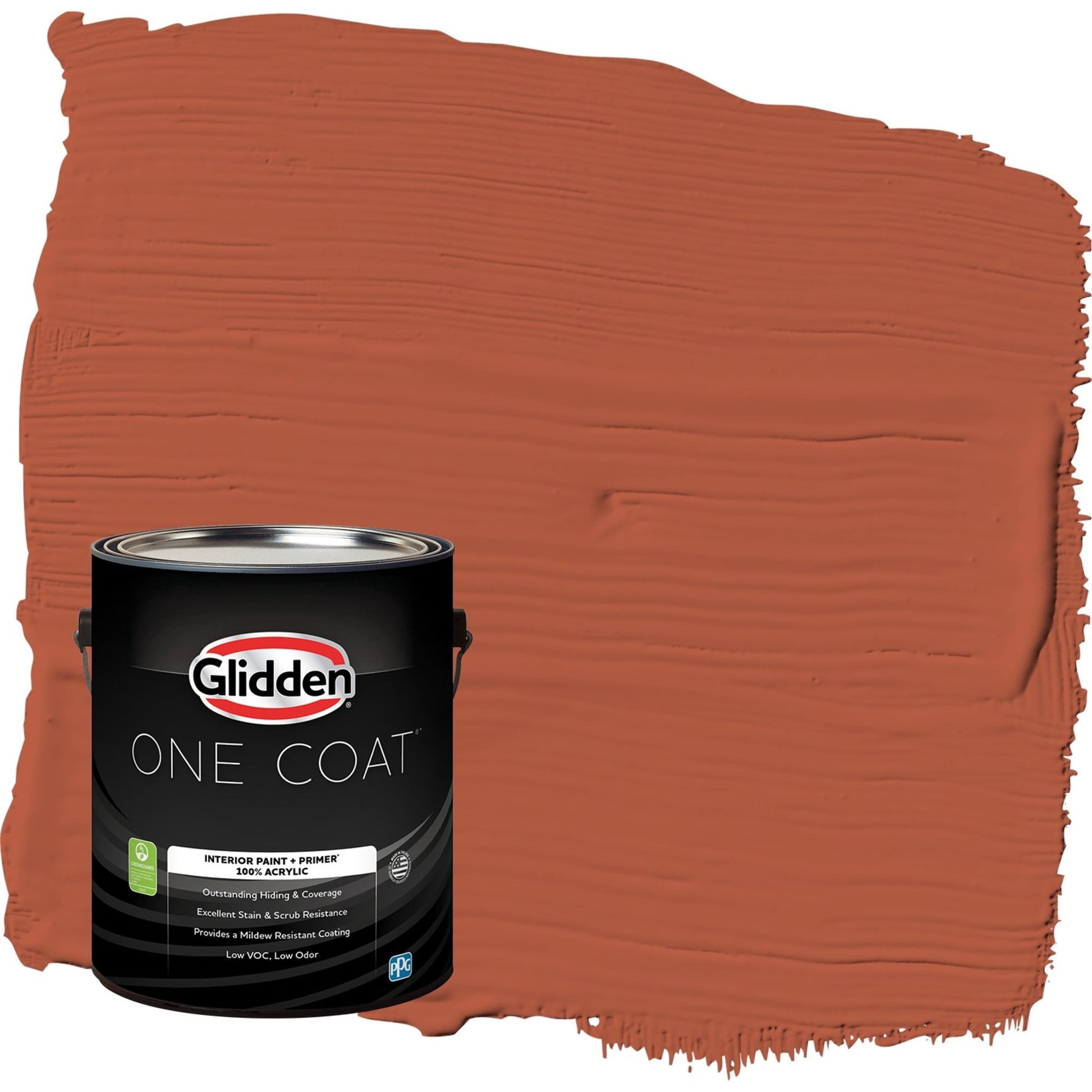 Glidden One Coat Glowing Firelight / Orange Flat Interior Paint with Primer, 1 Gallon