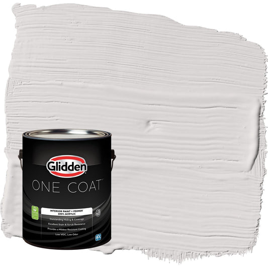 Glidden One Coat Go To Gray / Grey Eggshell Interior Paint with Primer, 1 Gallon