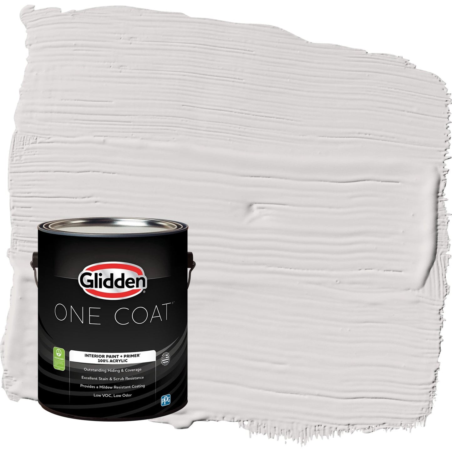 Glidden One Coat Go To Gray / Grey Flat Interior Paint with Primer, 1 Gallon