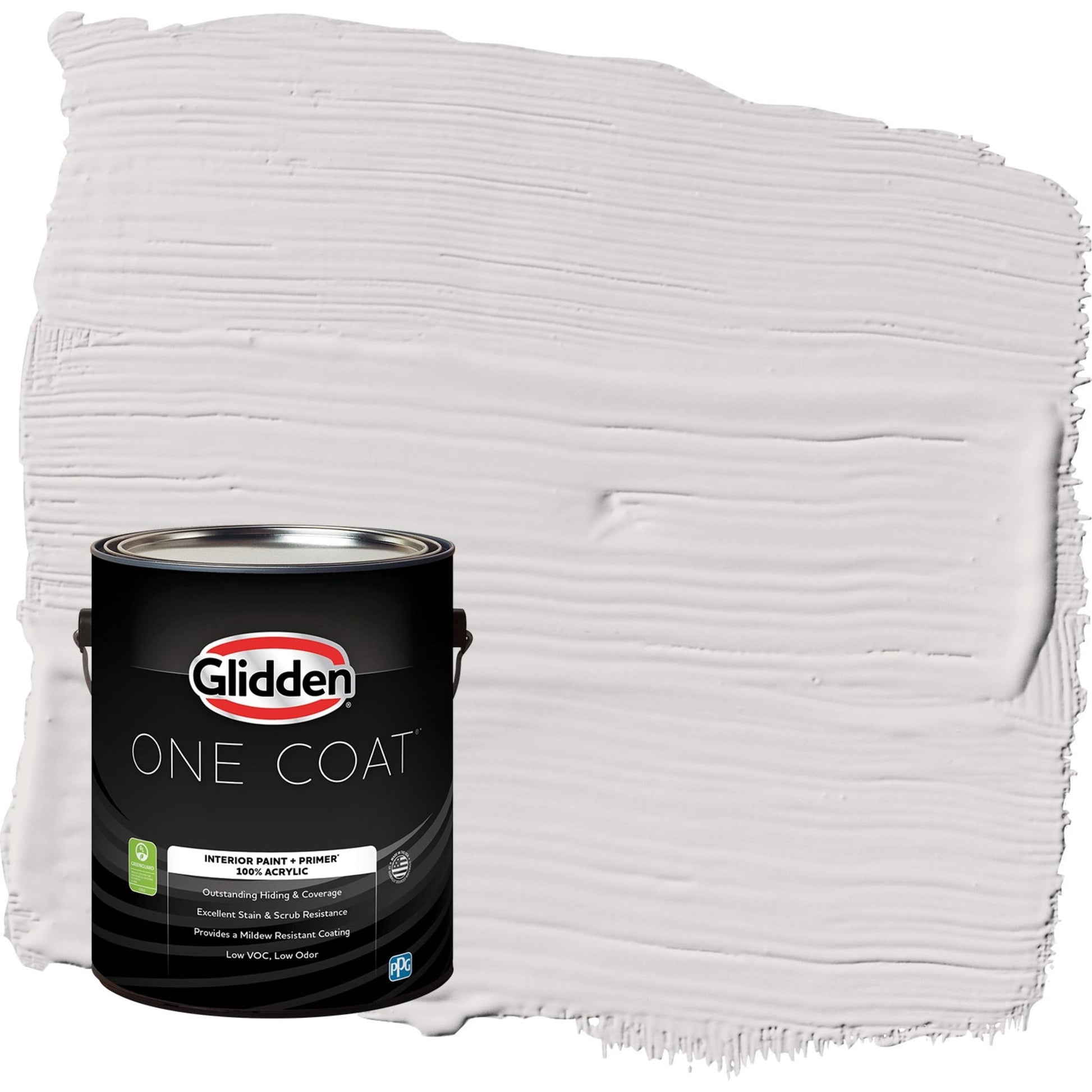 Glidden One Coat Go To Gray / Grey Flat Interior Paint with Primer, 1 Gallon