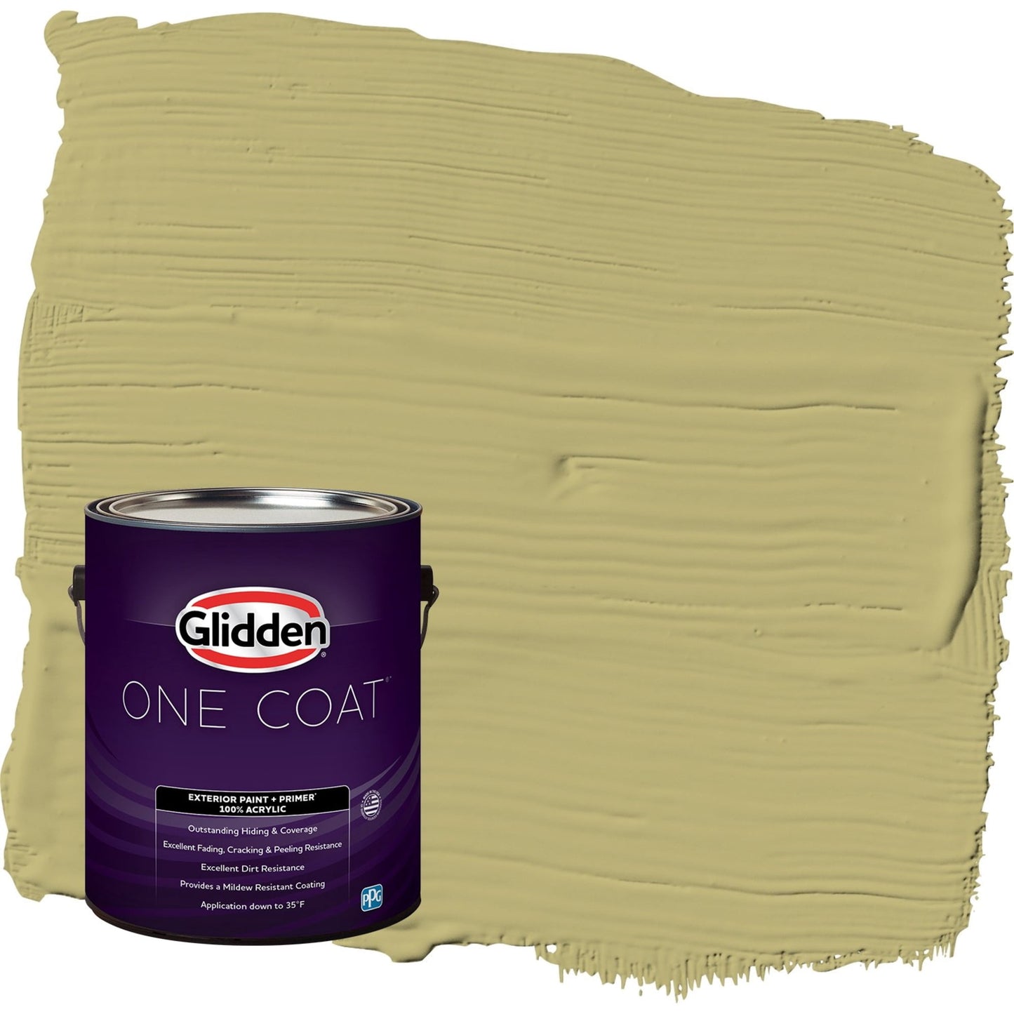 Glidden One Coat Gracious Glow / Green Flat Interior Paint with Primer, 1 Gallon