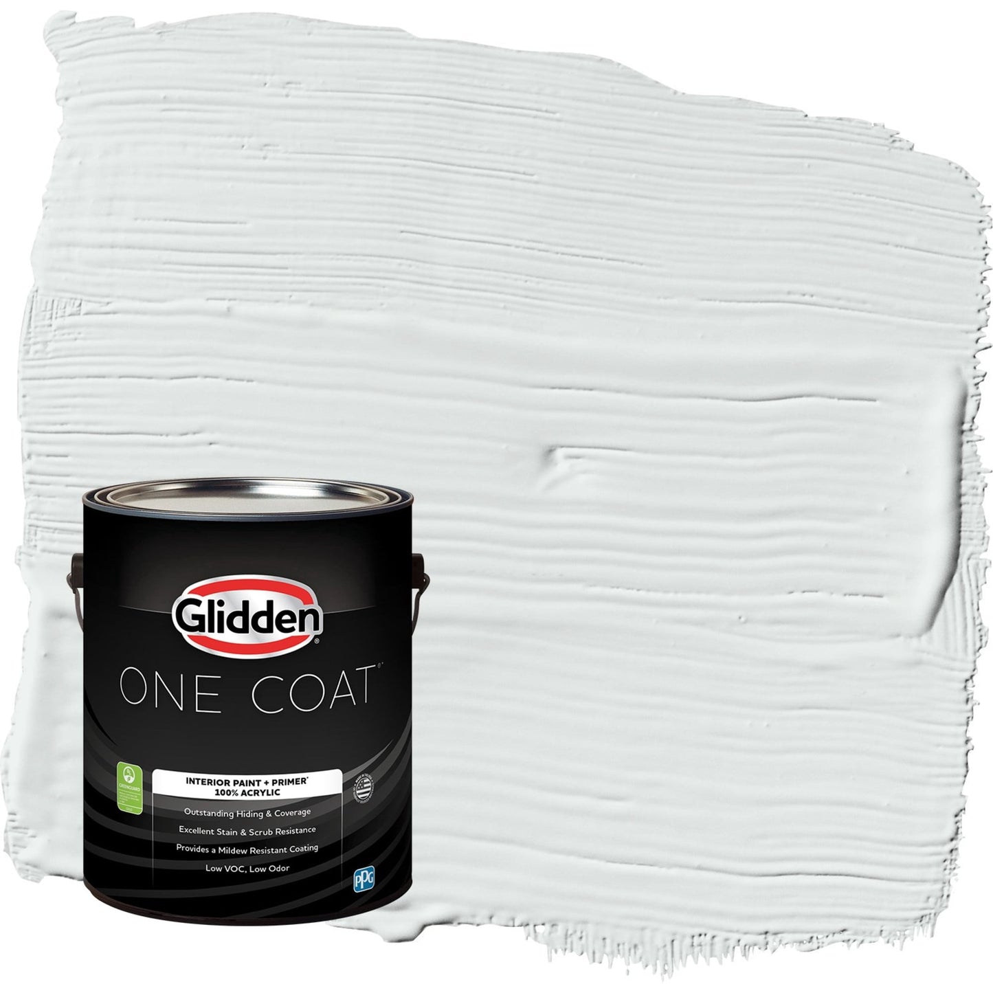 Glidden One Coat Gray Glimpse / Grey Flat Interior Paint with Primer, 1 Gallon