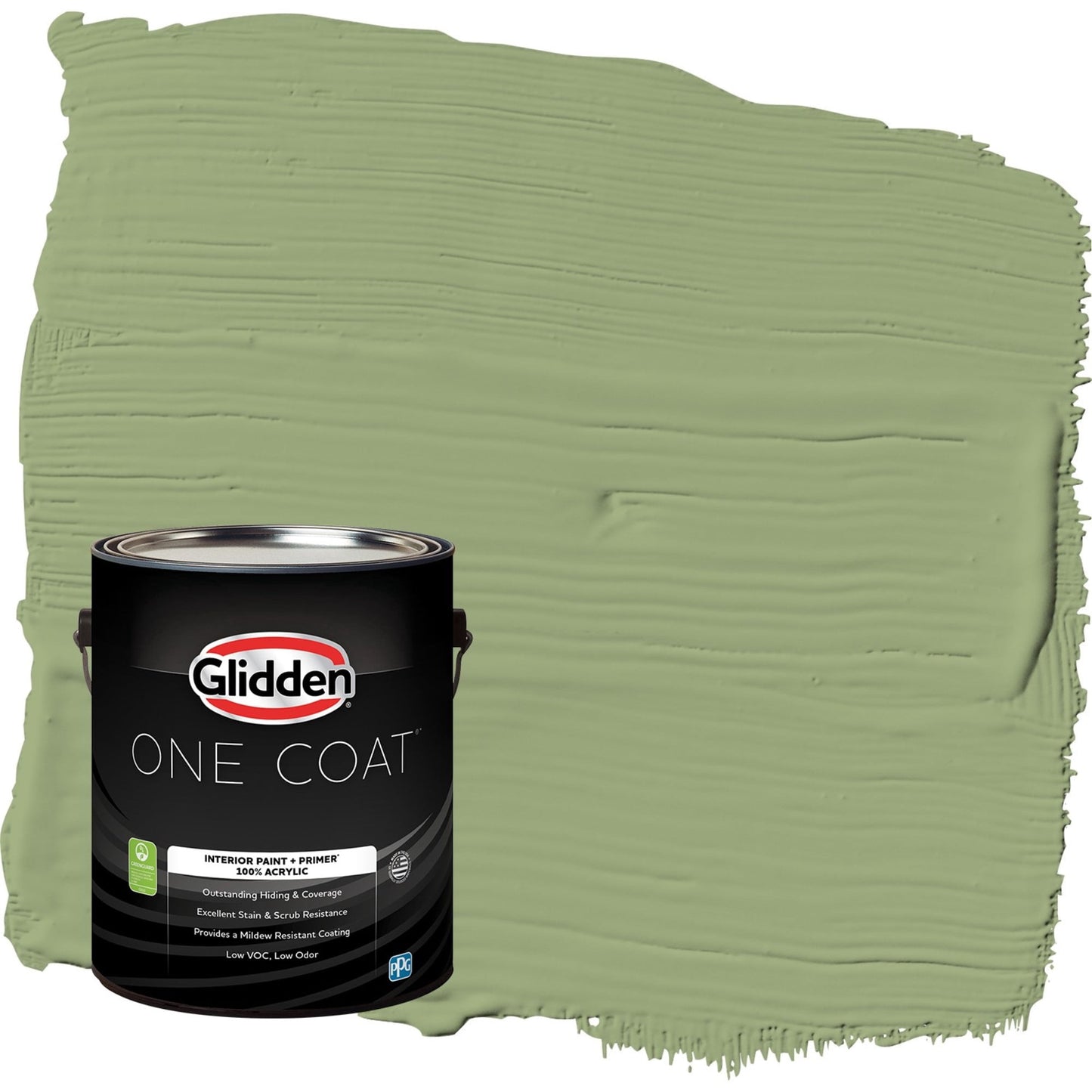 Glidden One Coat Guacamole / Green Eggshell Interior Paint with Primer, 1 Gallon