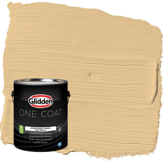 Glidden One Coat Halo / Yellow Eggshell Interior Paint with Primer, 1 Gallon
