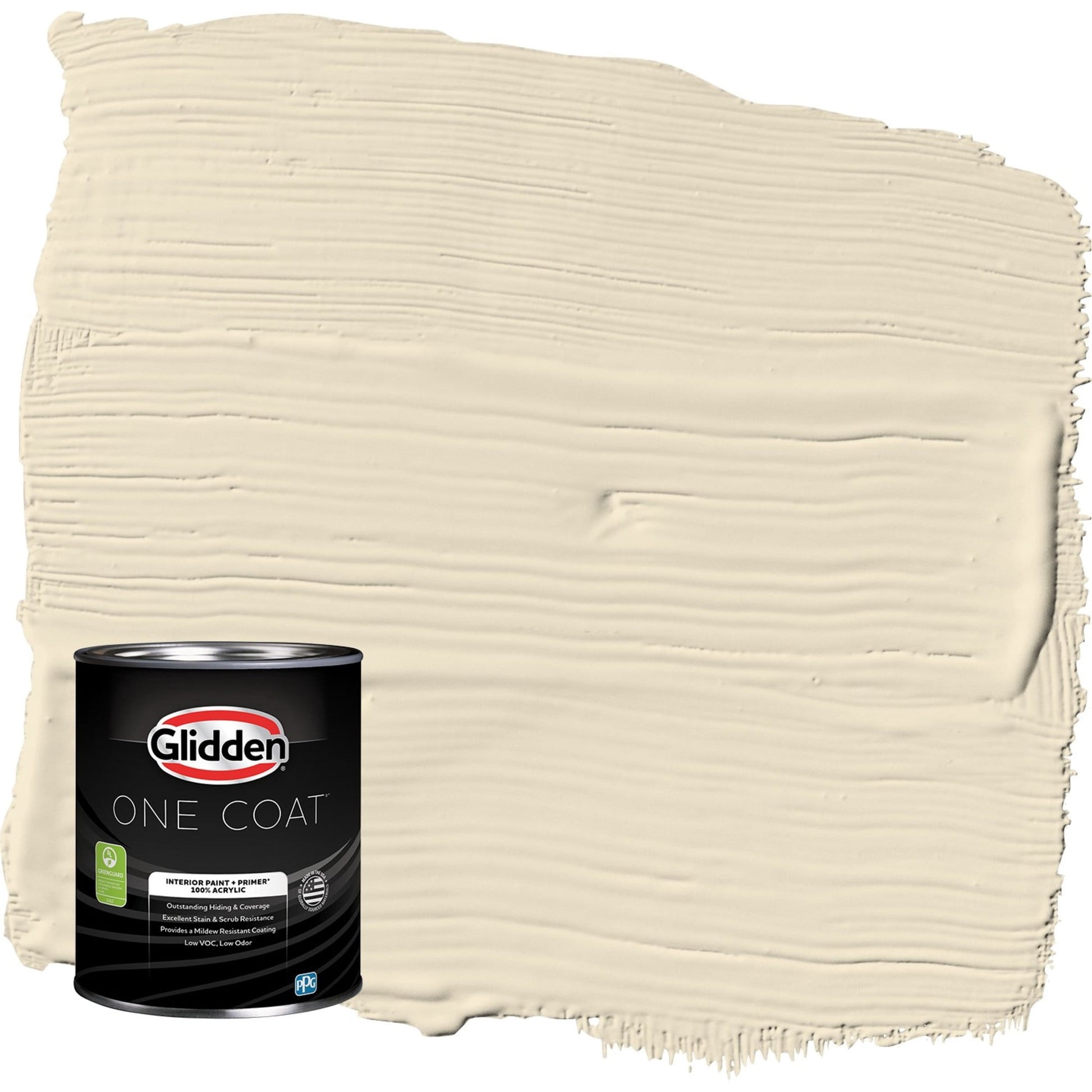 Glidden One Coat Heavy Cream / Beige Flat Interior Paint with Primer, 1 Quart