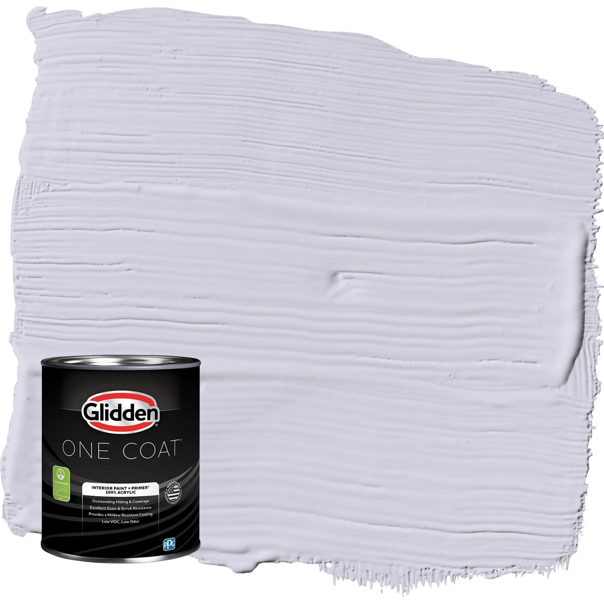 Glidden One Coat Lavender Haze / Purple Flat Interior Paint with Primer, 1 Quart