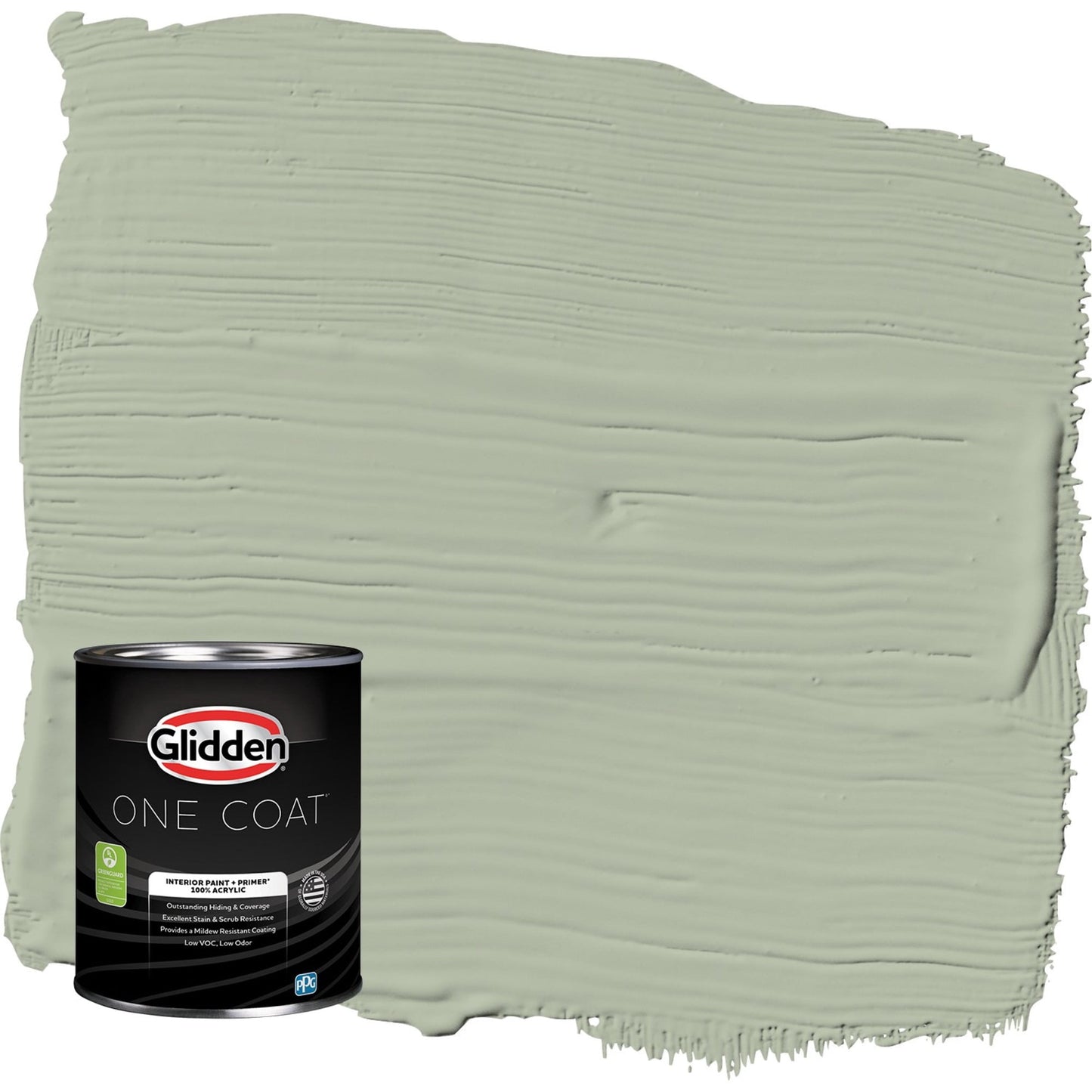 Glidden One Coat Interior Paint and Primer, Light Sage / Green, 1 Quart, Flat