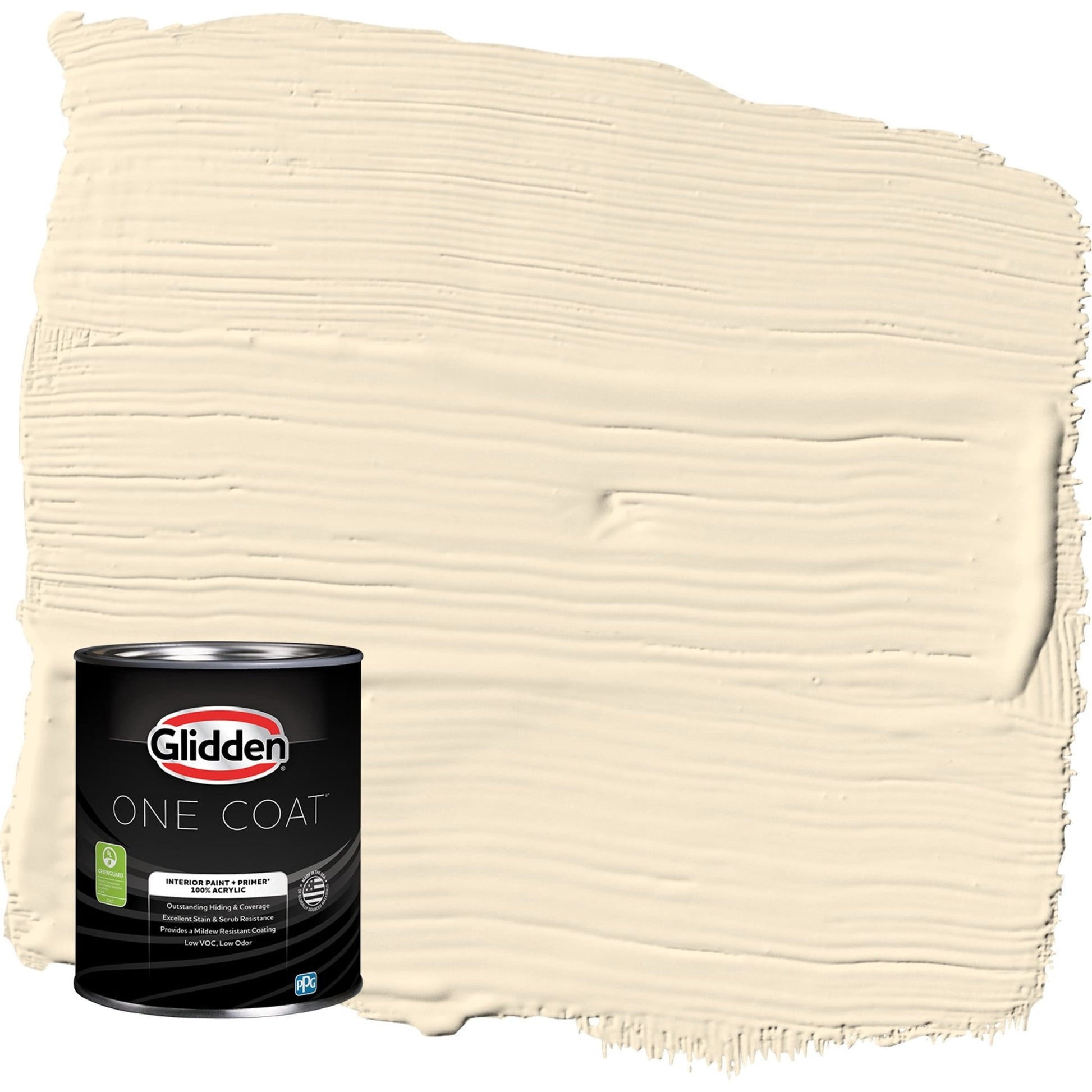 Glidden One Coat Magnolia Blossom / Yellow Flat Interior Paint with Primer, 1 Quart