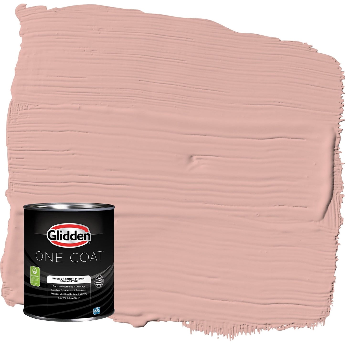 Glidden One Coat Mesa Pink / Orange Flat Interior Paint with Primer, 1 Quart