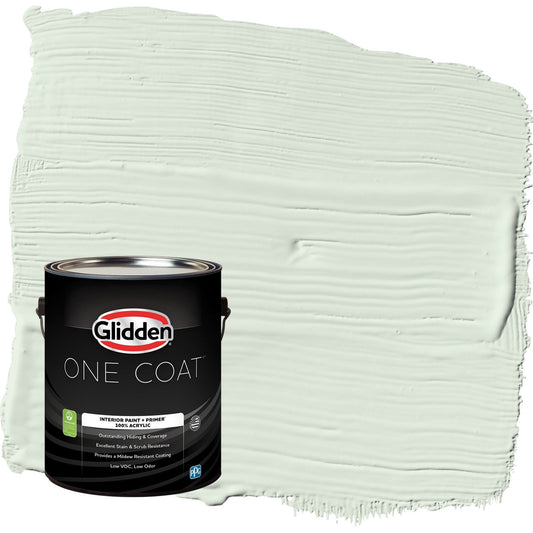 Glidden One Coat Mint Wafer / Green Flat Interior Paint with Primer, 1 Gallon