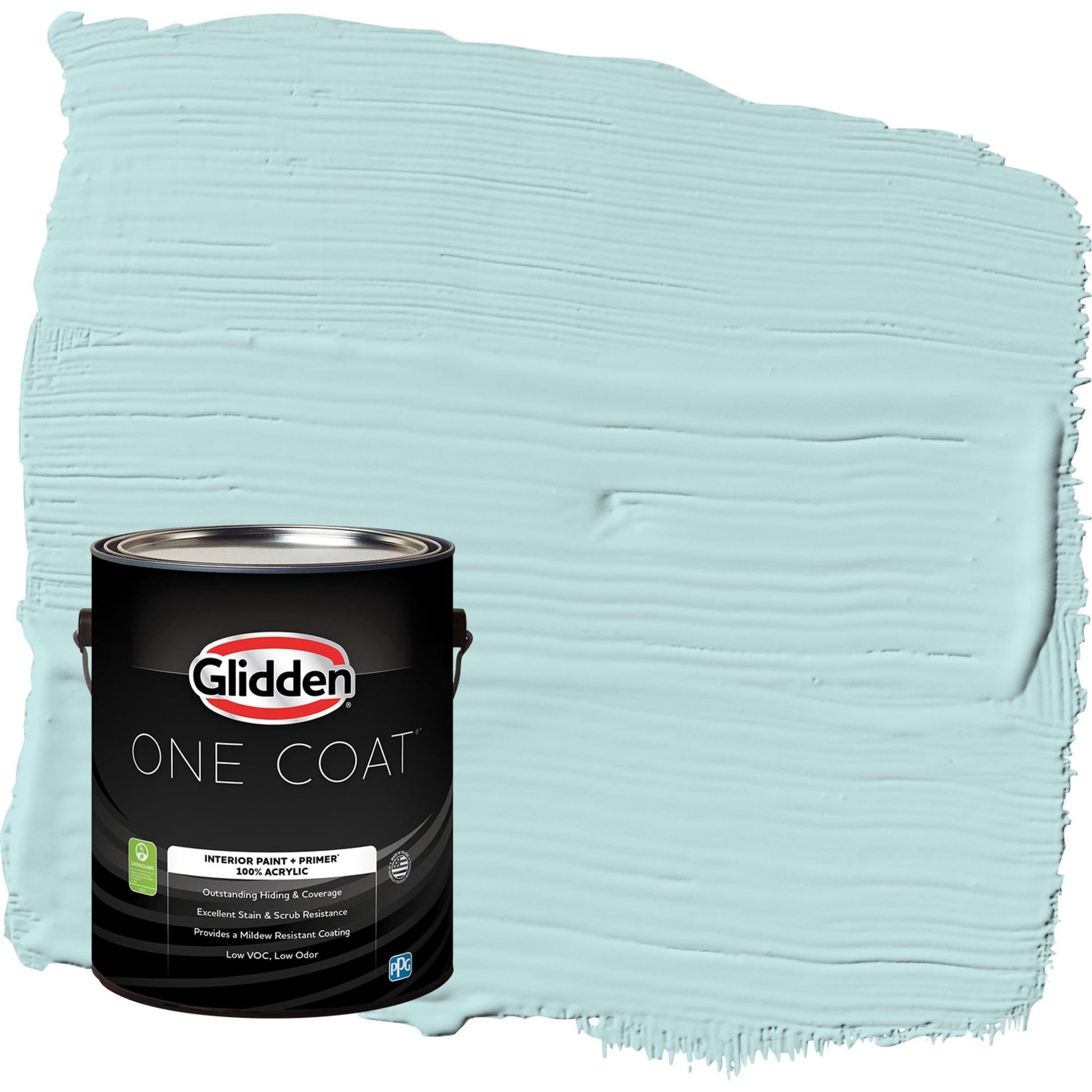 Glidden One Coat Misty Aqua / Blue Flat Interior Paint with Primer, 1 Gallon